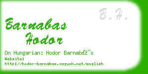 barnabas hodor business card